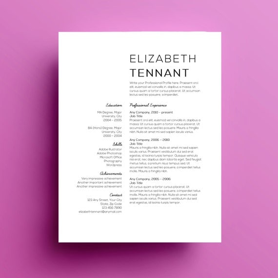 Microsoft word and resume and template