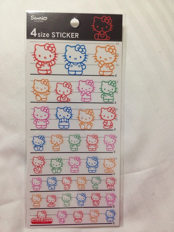 kawaii asian hello kitty stickers planner by onceuponawashi
