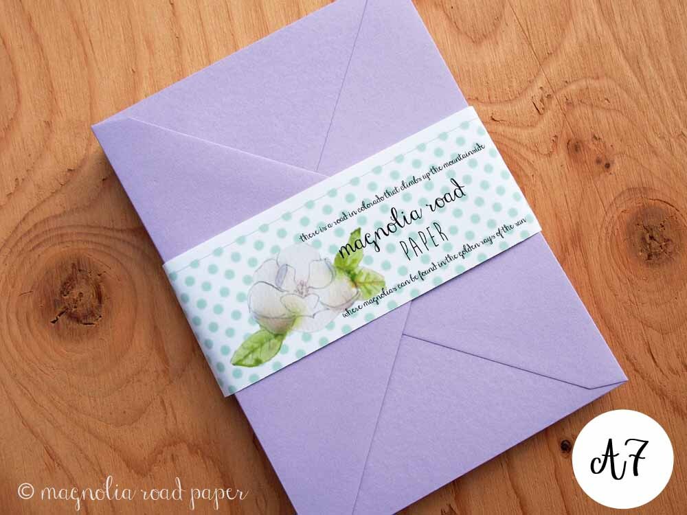 Lavender Envelopes Lilac Envelopes A7 Light by magnoliaroadpaper