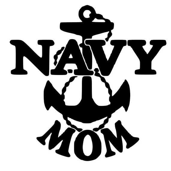 Navy Mom Die-Cut Decal Car Window Wall Bumper Phone Laptop