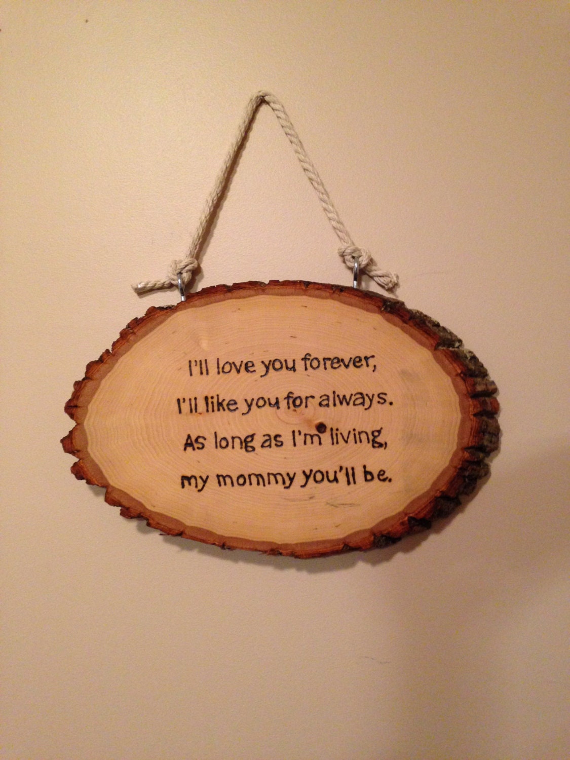 Wood burning quote // oval // round // love // by SaltwaterShores