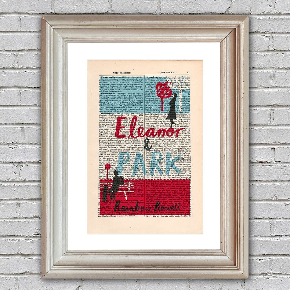 Eleanor and Park Print Book Cover on an upcycled by