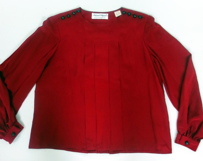 80s Boardwalk Empire inspired 20s silk pleated blouse
