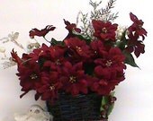 Top Hat Wicker Basket Christmas Plant, Christmas plant, Holiday Decor ,Wicker Basket