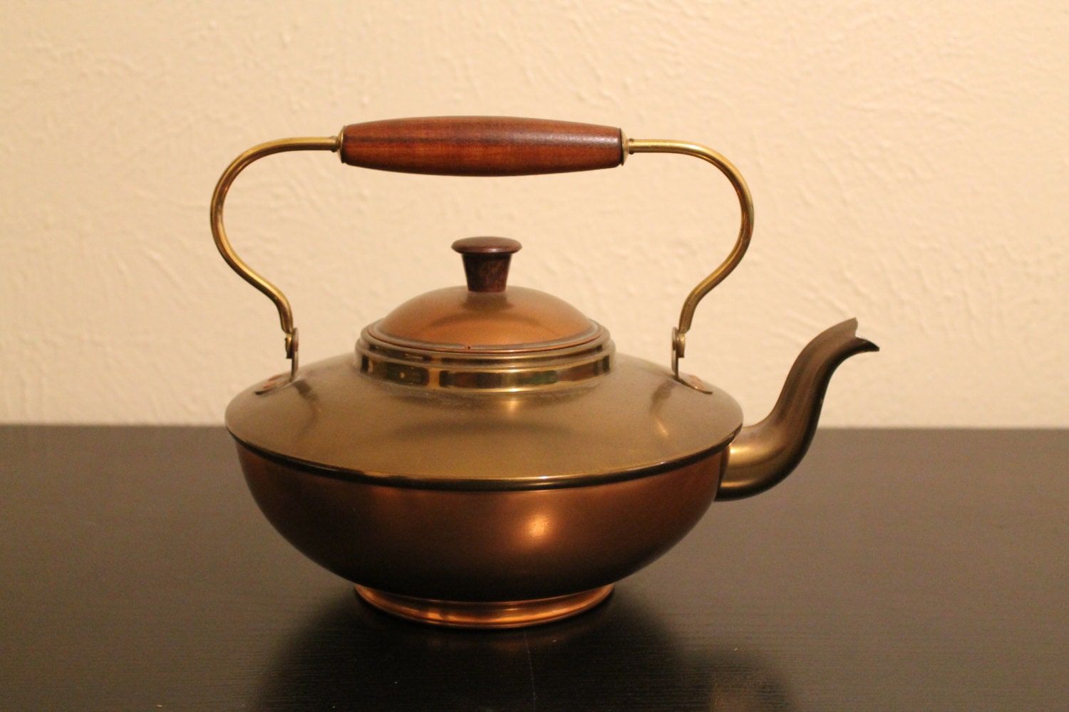 Vintage Copper & Brass Tea Kettle Made In Holland