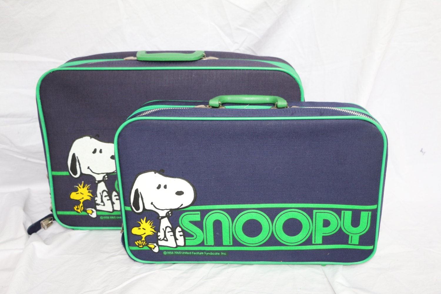 RESERVED for EMMY WONG Snoopy Suitcase Set Vintage