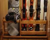 Items similar to Freestanding Wooden Ski Rack for Skis and Snowboards ...