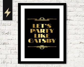 The Great Gatsby poster. Roaring 20s decor. Great Gatsby wall art. Prohibition party. Great Gatsby party decoration. DIY printable