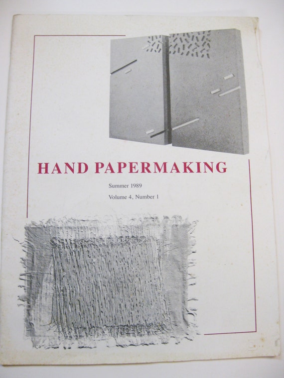 Hand Papermaking Summer 1989 Issue Semi Annual Papermaking