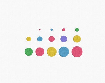Polka Dots Machine Embroidery Design - 14 Sizes