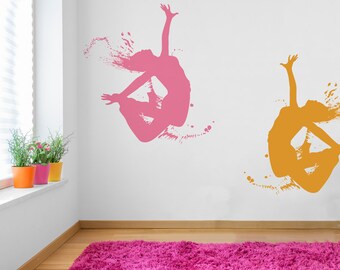 Wet Splattering Artistic Dancer Vinyl Wall Decal ~ Item 0272