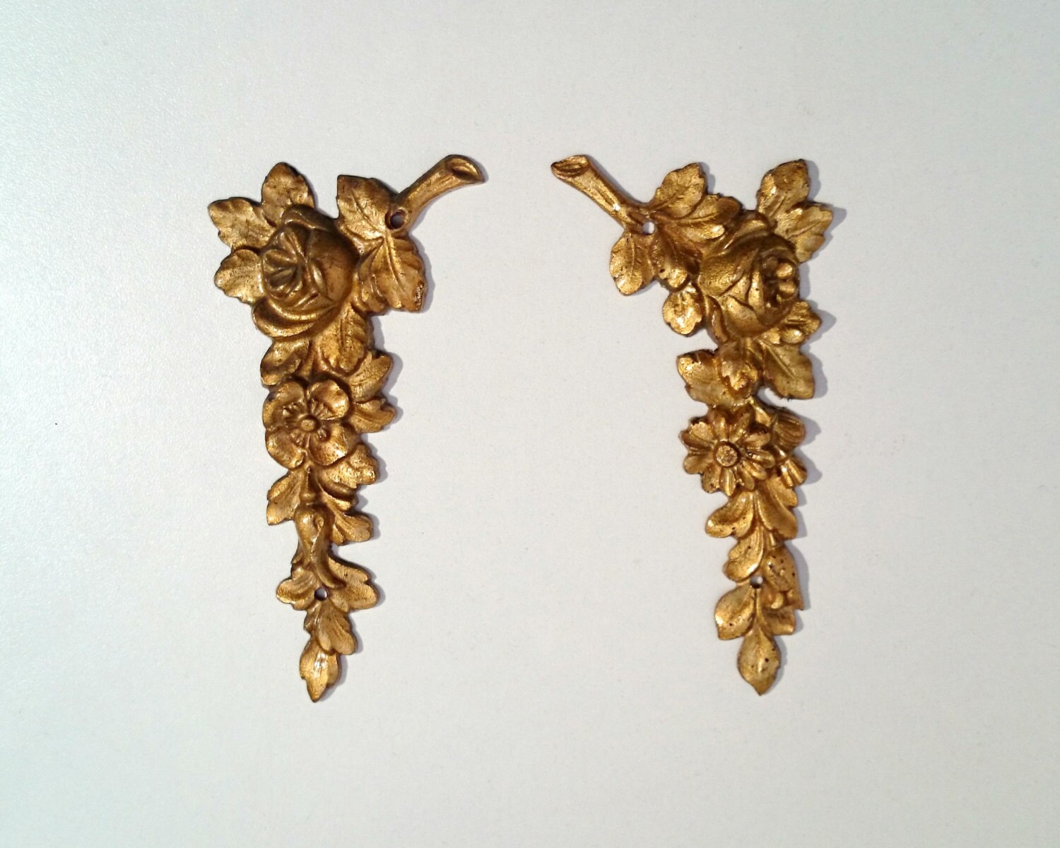 Set Antique solid brass ormolu ornaments / by HooksAndHardware