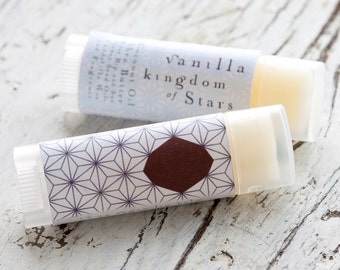 Vanilla Lip Balm, Natural, Vegan, one oval tube