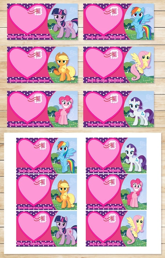 Printable My Little Pony Valentine s Day Card By ApothecaryTables