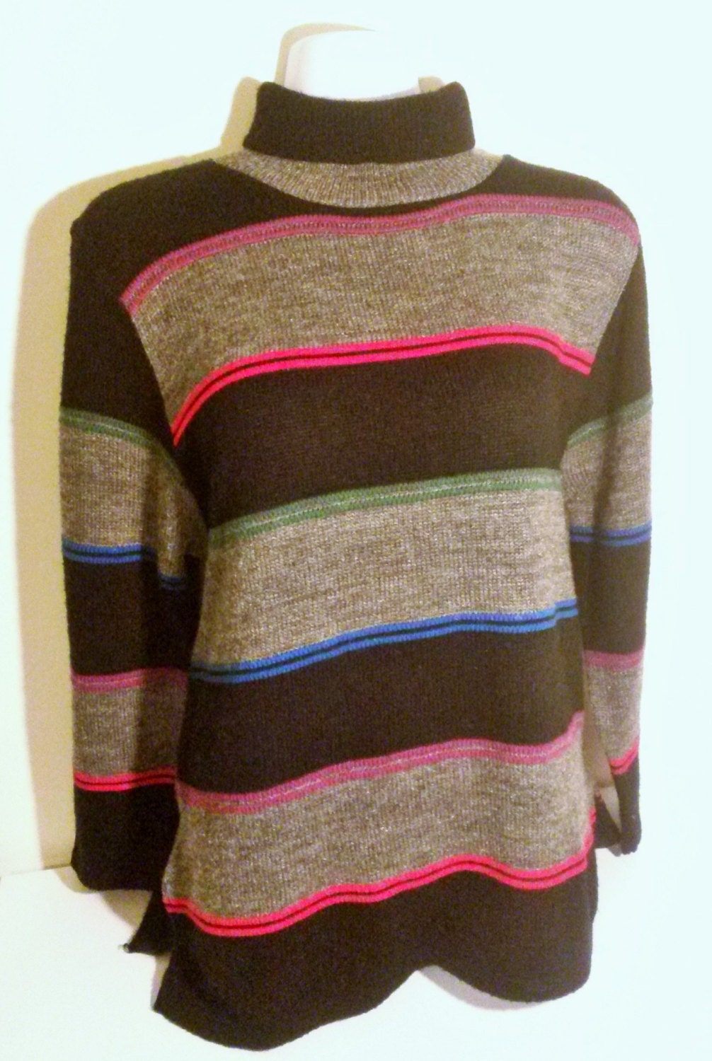 rainbow striped turtleneck