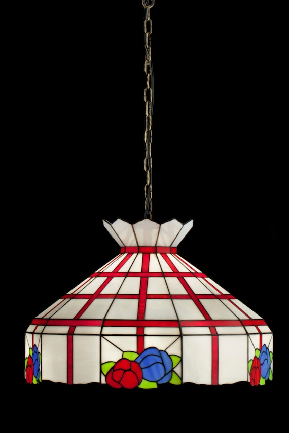 Shabby Chic Lamps, Shabby Chic Lighting, Shabby Chic Decor, Stained Glass Lamp, Shabby Chic Lampshades, Pendant Lamp, Ceiling Lamp Shade