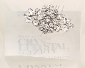 Wedding hair comb - bridal hair brooch - Swarovski crystal bridal hair comb - mini bridal comb - petite wedding comb - April comb