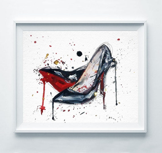 Chanel Print Chanel Shoes Poster Fashion Watercolor Coco