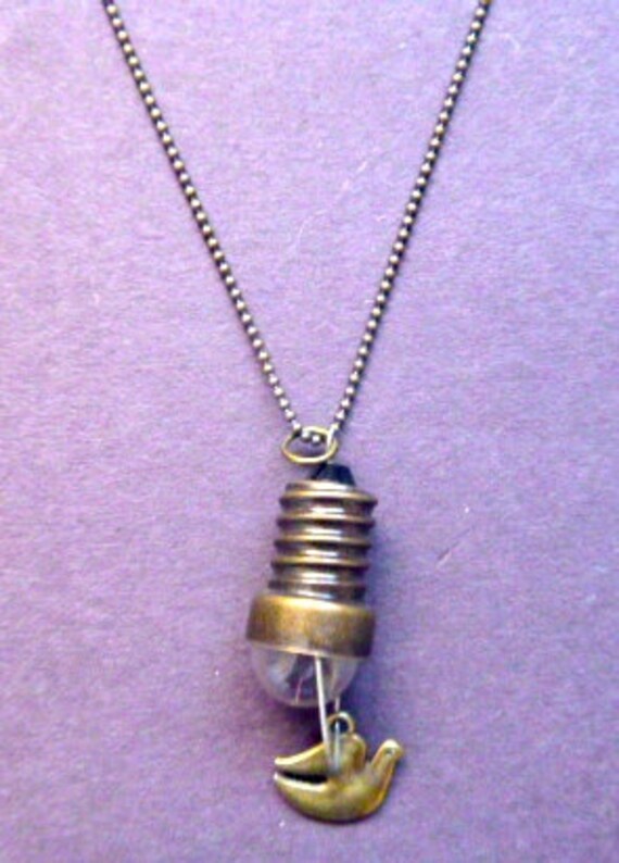 Light Bulb Charm Necklace by RainyDayEmporium on Etsy