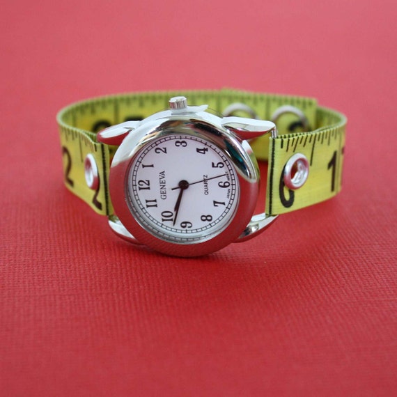 Tape Measure Watch Round Face by undoneclothing on Etsy