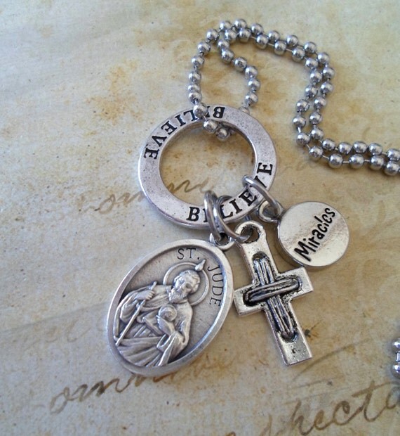 St. Jude Charm Necklace Holy Saint Medal Amulet by ...