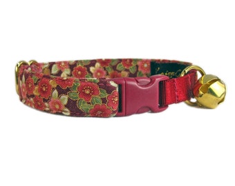 Girl Cat Collar - Pretty Cat Collar - Pink Cat Collar - No Lose Safety Collar for Cats - Elastic Cat Collar - Non Breakaway Buckle