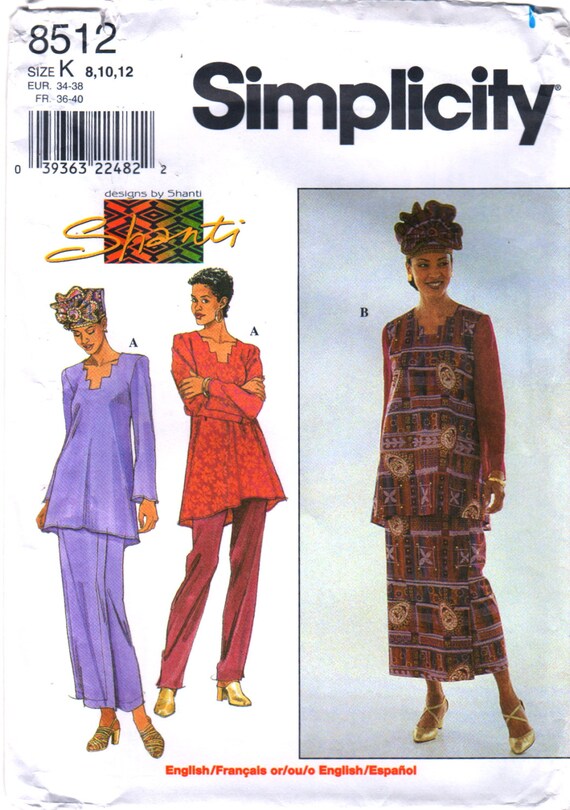 Simplicity 8512 Misses Tunic Pants Skirt and Hat Pattern