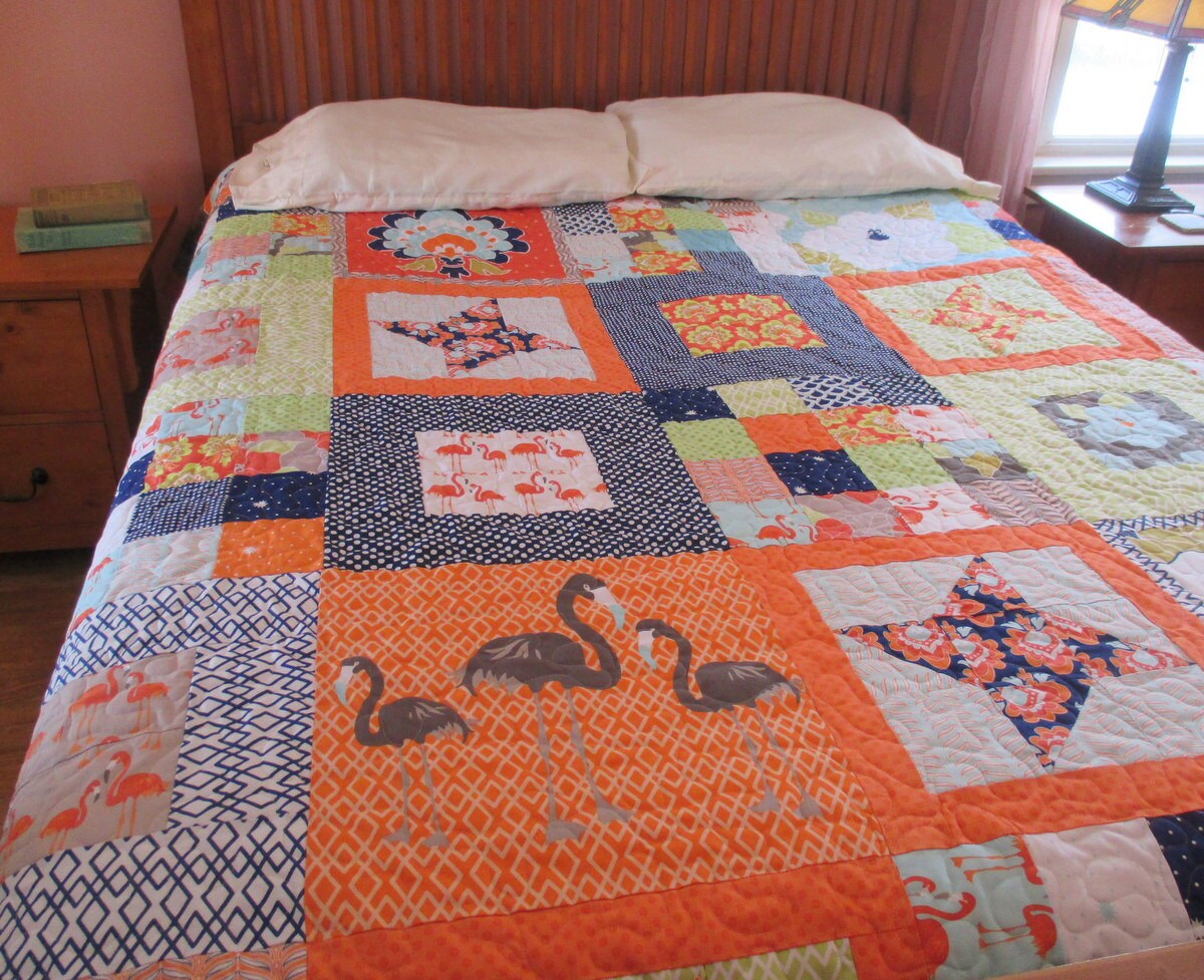 Queen Size Quilt Modern Patchwork Quilt Multi by bungalowquilts