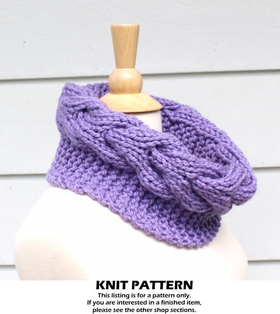 Knit cable cowl pattern knit circle scarf pattern