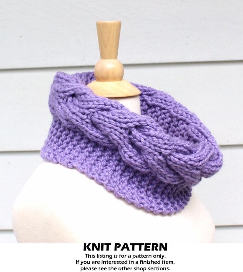 Knit cable cowl pattern knit circle scarf pattern