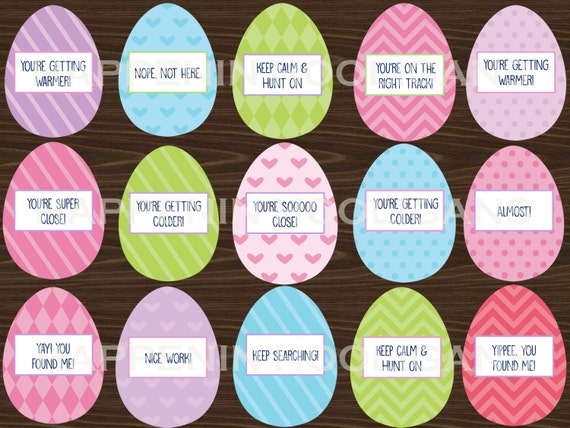 Printable Easter Egg Hunt Clue & Hint Cards Instant Download