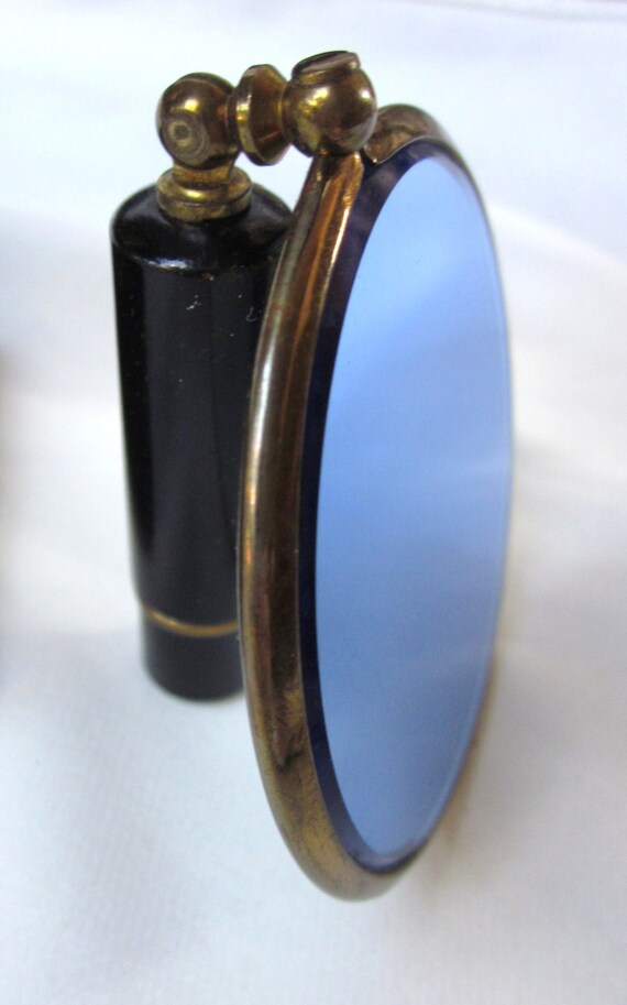 Vintage Mirror & Lipstick Holder Double Sided by dJonVintageDesign