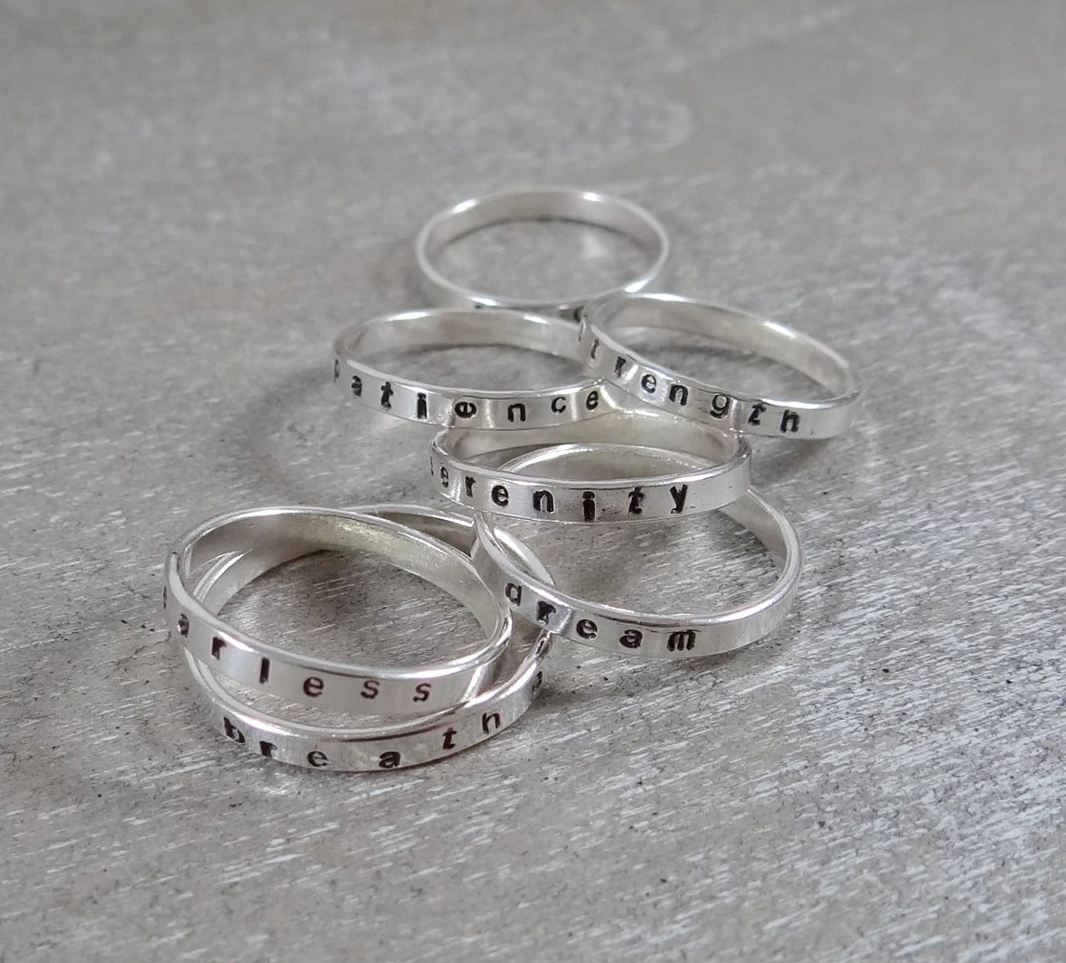 Hand Stamped Sterling Silver Ring custom stamping you