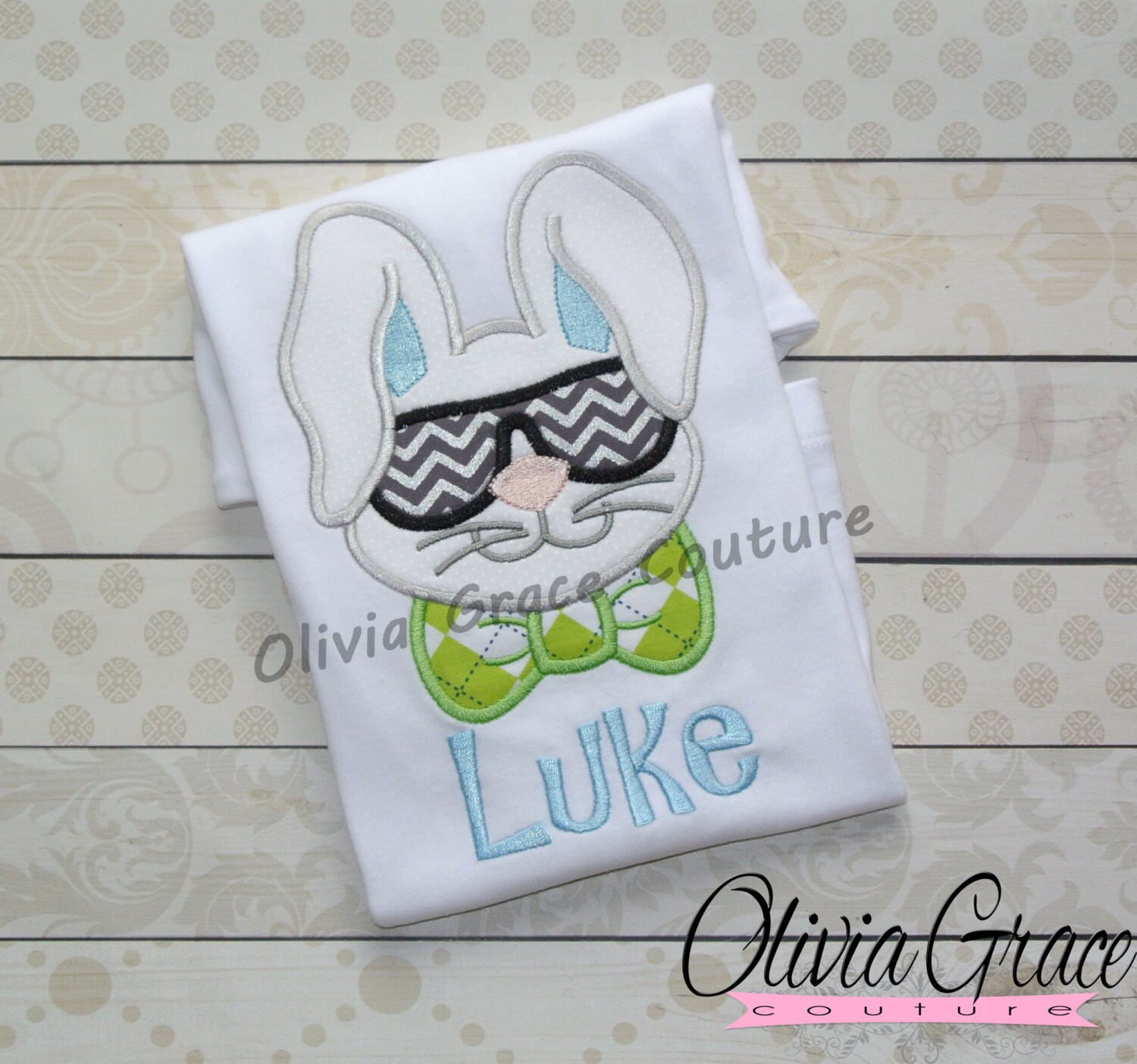 Boys Easter Shirt Cool Bunny Shirt by OliviaGraceCouture on Etsy