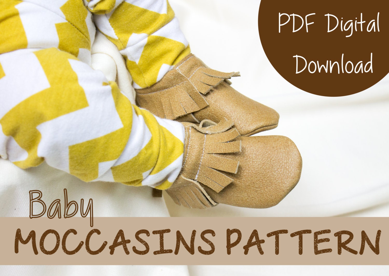 Leather Moccasin Sewing Pattern Baby Shoe Pattern Instant PDF