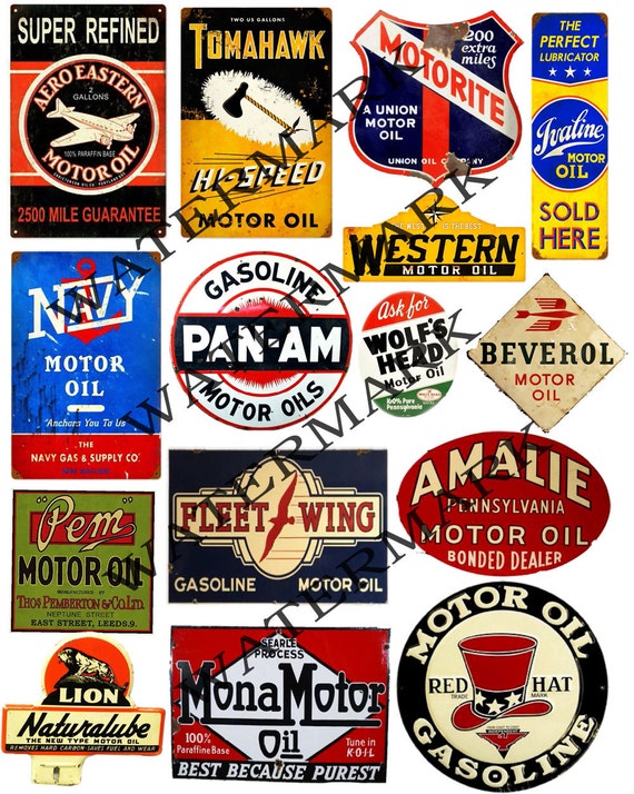 vintage oil can labels garage clip art altered art supply