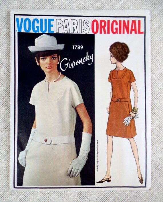 Vogue 1789 Vintage Pattern Paris Original Givenchy Bust 34
