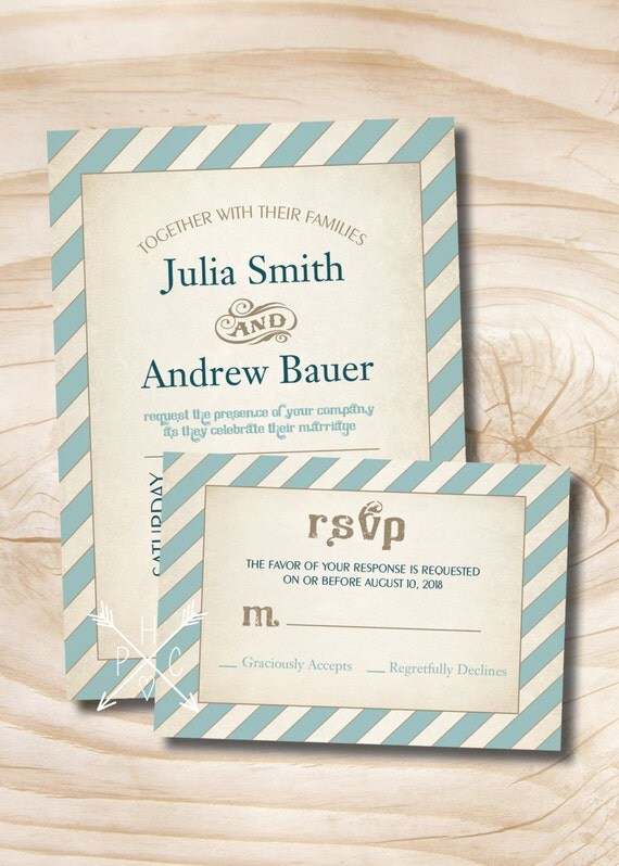 Rustic Poster Style Wedding Invitations and Response Card Invitation Suite Il_570xn