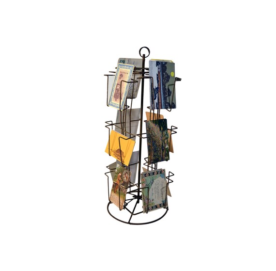 Vintage Postcard Holder Rotating Display Store Countertop Card