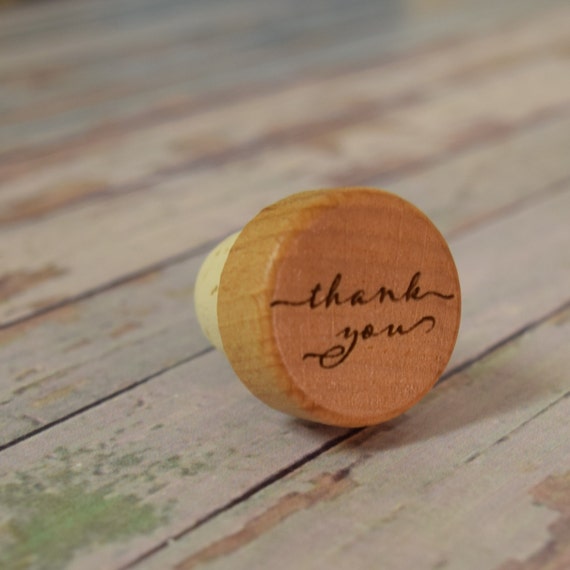 Thank You Wine Stopper Engraved Wood Bottle Stopper wedding