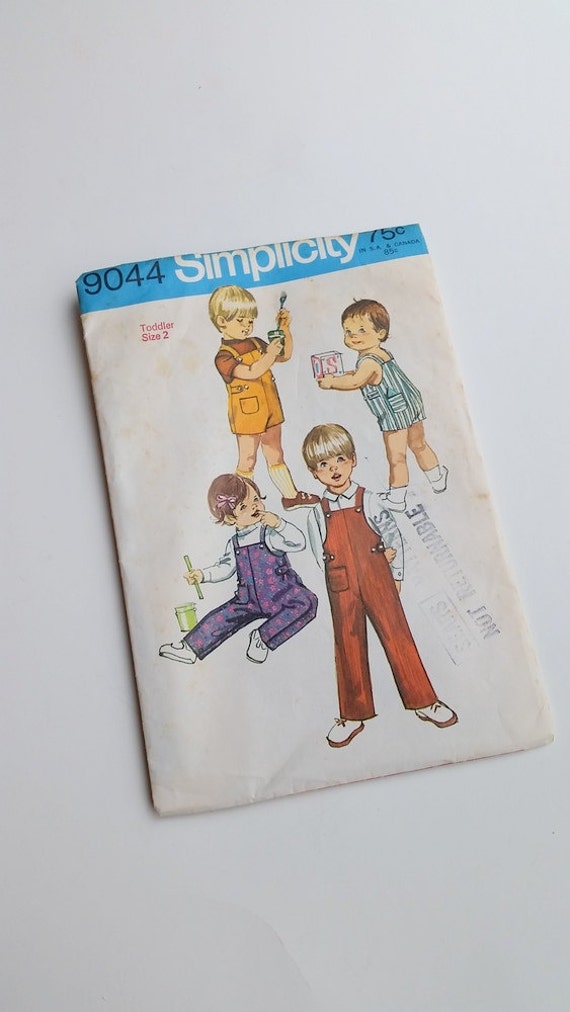 Vintage 1970s 2T Overalls Pattern / Simplicity 9044 / Longalls