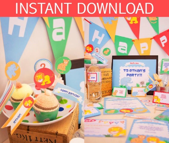 Jungle Party DIY Printable Kit - INSTANT DOWNLOAD Il_570xn