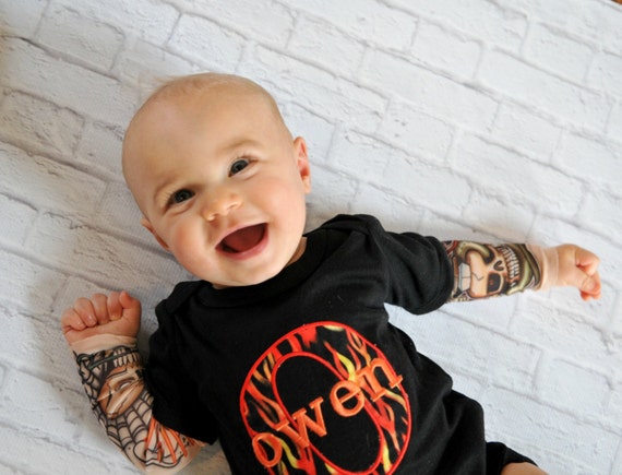 Tattoo Sleeve Personalized Baby Boy Clothes Coming Home Outfit Big 