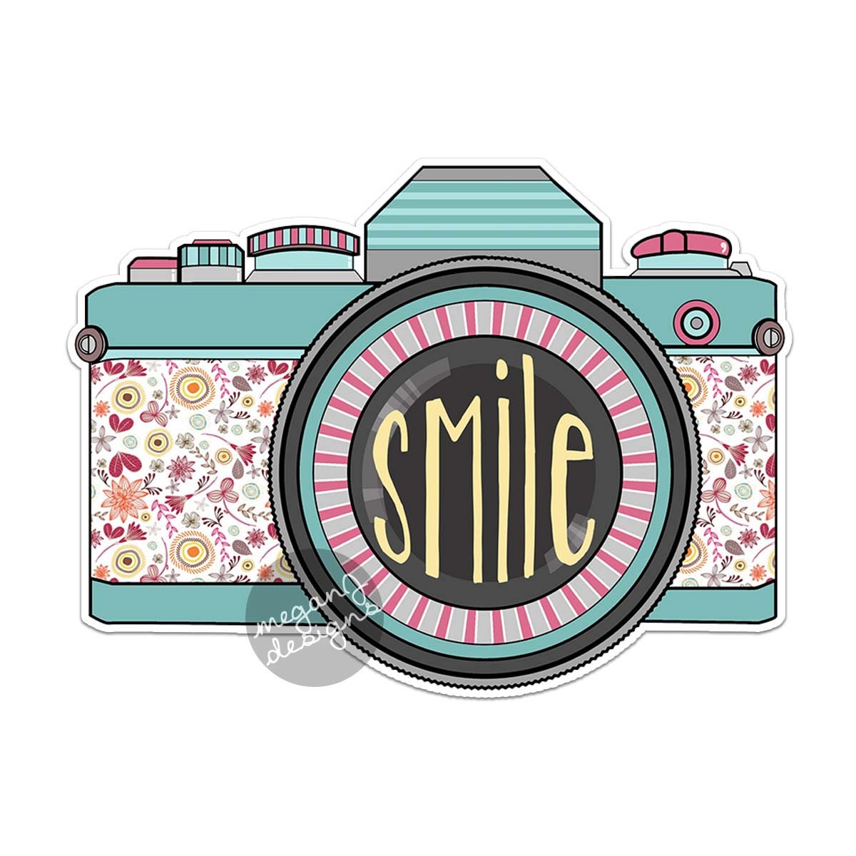 Retro Camera Decal Colorful Vintage Retro Camera Bumper