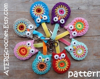 Crochet pattern OWL key ring by ATERGcrochet