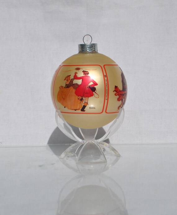 hallmark glass christmas ornament from 1977 norman rockwell hallmark glass christmas ornament from 1977 norman rockwell