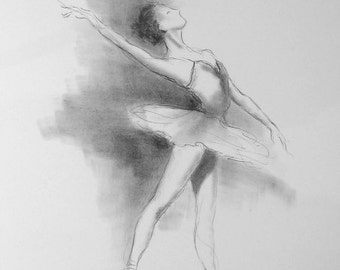 Tekening Ballerina Etsy