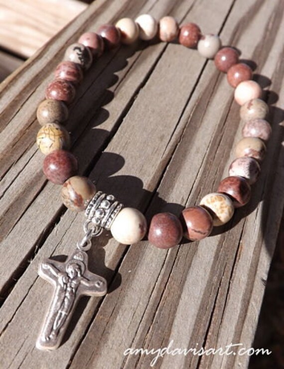 Christian Bracelet for Men Mary at the Side of by AmyDavisArt