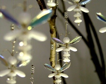 Christmas Decor White Wedding Decor Hanging Ornament Glass Suncatcher Manzanita Wishing Tree Fairy Charm Angel Garland Baby Shower Gift Idea