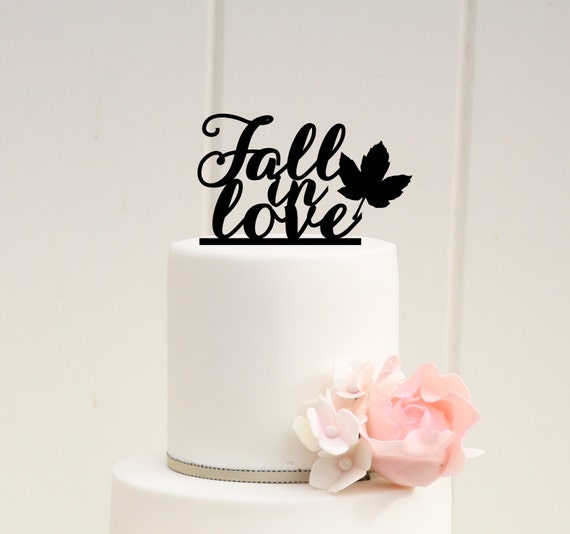 Fall Wedding Cake Topper  Fall in Love Cake Topper  Fall Wedding 